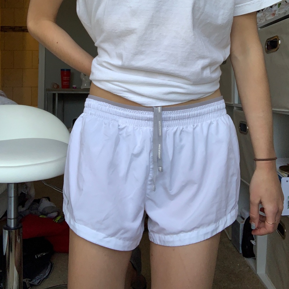 White Nike Running Shorts